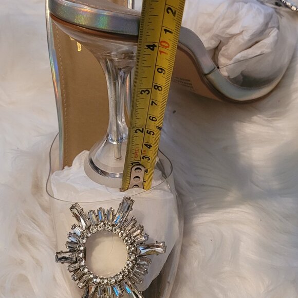 💎NWOT Lulu's Gorgeous Midnight Silver Holographic Pointed-Toe Heel - Picture 5 of 5